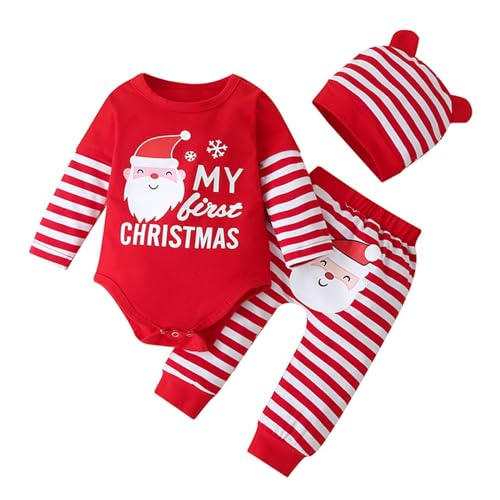 Sunfashion Weihnachten Body Herren,Neugeborenes Baby Mädchen Weihnachten Strampler Hängendes Weihnachtsmannkostüm Babystrampler Weihnachtsoutfit Taufkleider Mädchen Weihnachten Kleidung Kinder Sets von Sunfashion