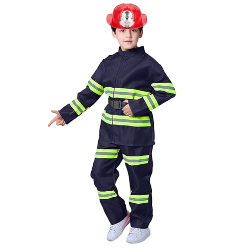 Sunfashion bauarbeiter kostüm kinder,Cosplay Set 8 Teiliges astronauten kostüm kind feuerwehr kinder faschingskostüme kinder junge Kinderkostüme Karneval Fasching Mottoparty von Sunfashion