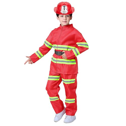 Sunfashion feuerlöscher kinder,Cosplay Set 8 Teiliges kostüme für kinder feuerwehrhelm kinder 3 jahre faschingskostüme kinder Kinderkostüme Karneval Fasching Mottoparty von Sunfashion