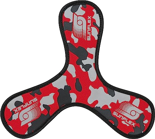 Sunflex® Jerseyprene Cassini Camo red | Leichter Bumerang für den Strand und den Park | sehr weich und lässt Sich ohne Verletzungsgefahr fangen | extrem robust und für Jede Altersgruppe von Sunflex