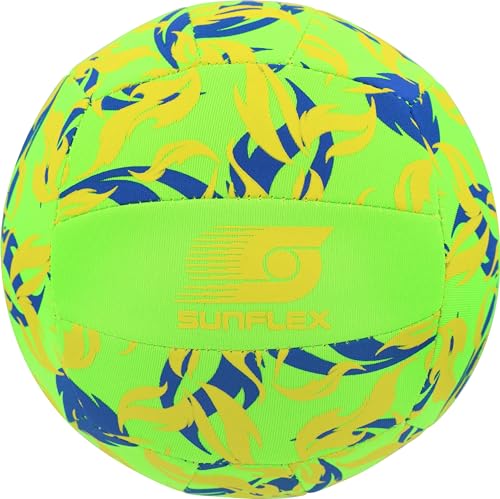 Sunflex Neopren Zubehör Beach- und Funball Flames Firegreen Größe 3 | Volleyball & Starndball weich & leicht für den Strand & das Wasser | Spielball extrem robust & für Jede Altersgruppe von Sunflex