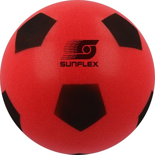 Sunflex Softfußball Rot | Schaumstoff Fußball für Indoor und Outdoor | Softfußball 20cm | Softball für Kinder ab 36 Monaten | Schaumstoffball drinnen und draußen von Sunflex