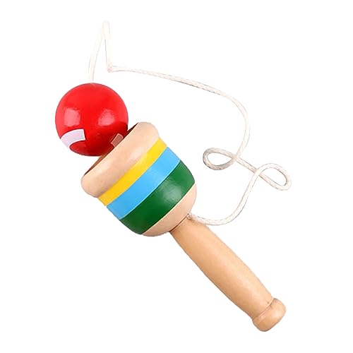 Sunicon Holz Catch Ball Game, Mini Wood Ball Catching mit Streichbecher, Handaugenkoordinierungsball Catching Cup für traditionelle Spielewettbewerbsprogramme (Red) von Sunicon