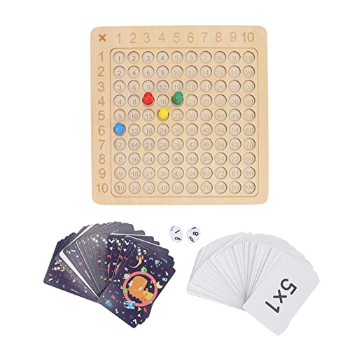 Sunicon Holz-Multiplikationsbrett, Mathe-Spiel, Montessori-Multiplikations-Additions-Brettspiel, Montessori-Spielzeug, pädagogisches Mathe-Tisch-Brettspiel, für und Mädchen, von Sunicon