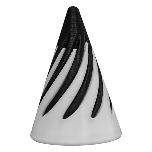 Sunicon Impossible Cone Stress entspannende Angstlinderung Desktop-Dekoration 3D-gedruckte Pyramiden-Passthrough-Skulptur für Büro, Schule, Zuhause (Black and White) von Sunicon