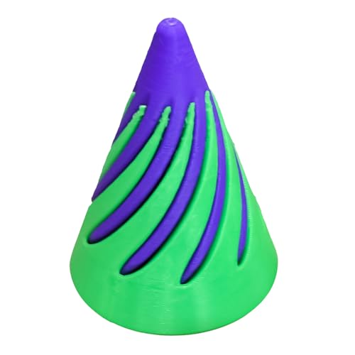 Sunicon Impossible Cone Stress entspannende Angstlinderung Desktop-Dekoration 3D-gedruckte Pyramiden-Passthrough-Skulptur für Büro, Schule, Zuhause (Green and Blue) von Sunicon