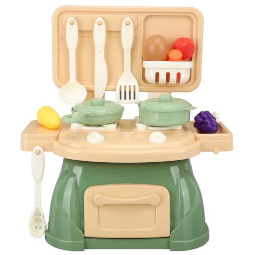 Sunicon Kinder-Spielküchen-Set, Kleinkind-Küchen-Spielset, realistisches Kochen, Kochherd mit Dampf-Spielspüle, Spiel-Essensspielzeug und Küchenzubehör, Geschenke für Kleinkinder, (Green) von Sunicon