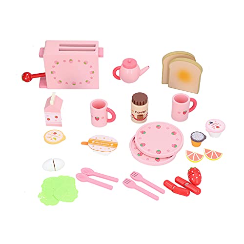 Sunicon Kitchen Breakfast Set, Simulation Tea Pot Breakfast Bread Toaster Children Educational Pretend Play Kitchen Toy with Toaster Teapot Play Food for Children Aged 3+ von Sunicon