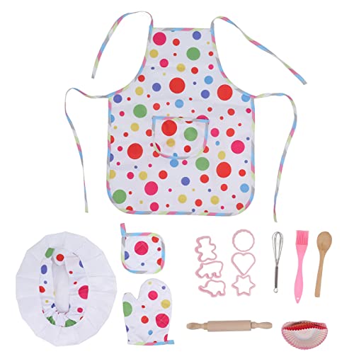 Sunicon Play Food for Kids Kitchen Cooking Spielset, 24-teiliges Kinderküchen-Spielset-Zubehör mit Kochmütze und Schürze zum Anziehen von Sunicon