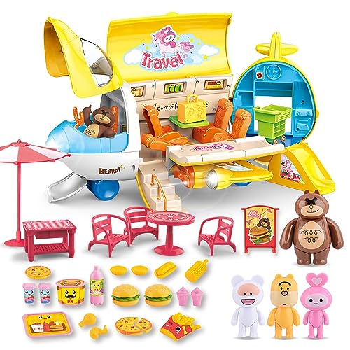 Sunicon Play Kitchen Accessories, Mini Airliner Model Kitchen Toy Set Play Food Sets for Kids Kitchen Playset Cartoon Cute Kitchen Accessories Toy Set for Girls Toddlers Kids (Yellow Boxed) von Sunicon