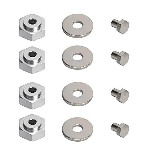 Sunicon RC 12 mm auf 17 mm Rad-Sechskant-Adapter, 4 Stück Aluminiumlegierung 12 mm auf 17 mm Rad-Sechskant-Adapter für 1:10 RC-Car von Sunicon