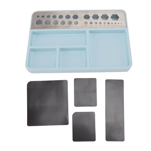 Sunicon RC-Schraubenablage, tragbare professionelle magnetische Edelstahlplatte, schlagfester Kunststoff, magnetische Schraubenablage, RC-Reparaturwerkzeugablage für Auto-, (Light Blue) von Sunicon