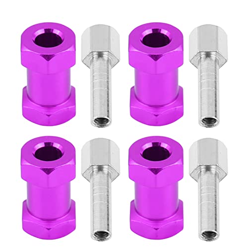 Sunicon Sechskantadapter, 4 Stück 12 mm RC-Aluminium-Sechskant-Radnaben-Metalladapter für D90 AX10 CC01 SCX10 F350 RC-Fernbedienungs-Crawler (20mm Purple) von Sunicon