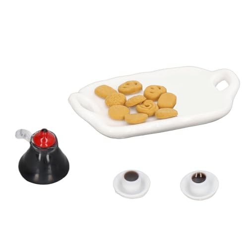 1:12 Puppenhaus-Kekse-Kaffeeset, Exquisite Details, Miniatur-Essen für Puppenhaus-Geschenke, Harzmaterial von Sunisfa