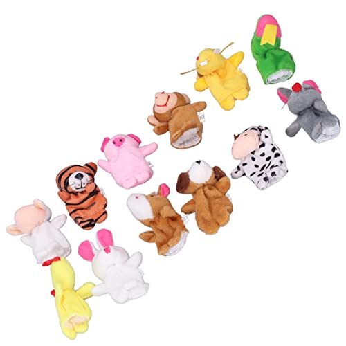 12 Stück Fingerpuppen, Niedliches, Weiches, Kurzes Plüschtier-Handpuppen-Spielzeugset für, Fantasievolles Spielen, Kommunikationsfähigkeiten, Babyparty, Geeignet für über 3 Jahre von Sunisfa