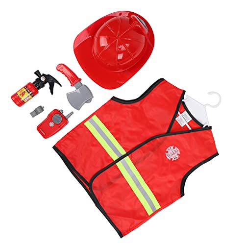 Feuerwehrmann-Kostüm für , Rollenspielset mit Realistischen Accessoires, Gut für Vorschul- und Spielhäuser, Handwaschbar, aus Polyester und Kunststoff von Sunisfa