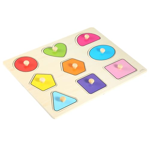 Holz-Geometrie-Puzzle, Lernspielzeug für , Frühes Lernspielzeug, -Handgreifspielzeug, mit Aufklebern, Helle Farbe, Zum Lernen von Geometrie, über 3 Jahre Alt von Sunisfa