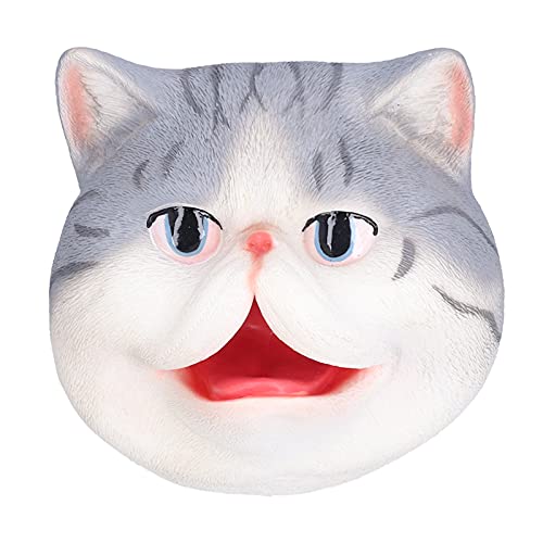 Katzen-Handpuppe, Kontrollierter Mund Offen, Interaktives Kinderspielzeug für Geschichtenerzählen, Rollenspiele, Halloween-Partys, PVC-Material von Sunisfa