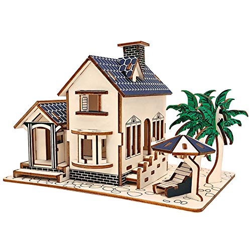 Puzzle-Spielzeug, Holz-3D-sicheres und Gesundes Pädagogisches Villa-Modell, Beste Geschenkauswahl von Sunisfa