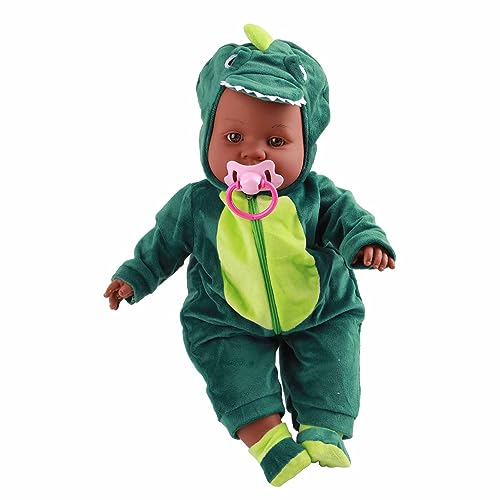 Sunisfa 16 Zoll Süße Babypuppe, Lebensechte Babypuppe mit Einteiligem Dinosaurier-Pyjama, Schnuller für von Sunisfa