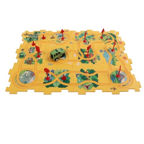 Sunisfa Dinosaurier-Puzzle-Auto-Spielset, Logisches Denken Entwickeln, Elektroauto für ab 3 Jahren, Kunststoff, Dinosaurier-Design von Sunisfa