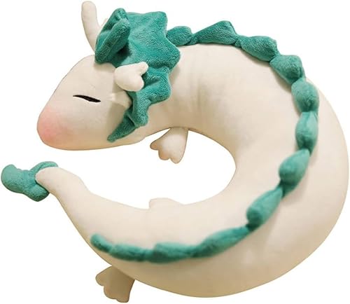 Anime Cute White Drache Püschtier,Kinder Dragon Nackenkissen U-Förmigen-Kawaii Drachen Kuscheltier,Weichem Plüsch Drache Stofftier von Sunknight