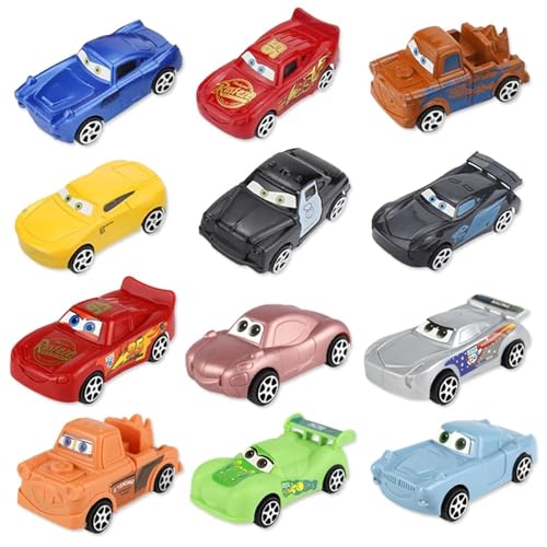 Cars Spielzeug Set, 12 Stück Race Car Figures Cake Toppers Auto-Minifiguren Tortendeko Geburtstag Kleine Fahrzeuge für Kinder, Kinderidee Spielfahrzeug von Sunknight