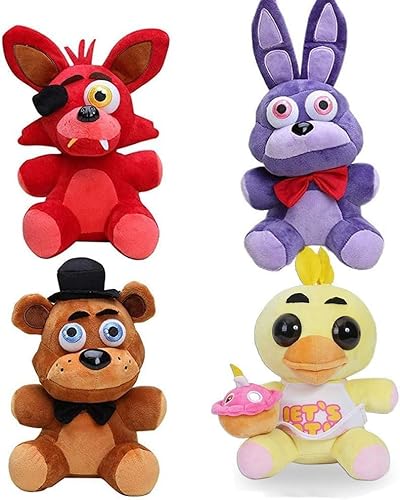 Sunknight 7 Zoll Five Nights Game Set Plüsch Sister Location Bonnie Red Foxy Bear Chica Weiche Stoffpuppen Ornamente Wohnkultur von Sunknight