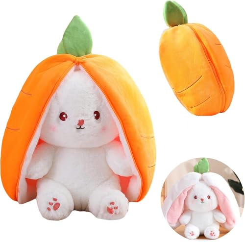 Sunknight Hasen verstecken, Hase Kuscheltier Plüschtiere Erdbeerhasen Karotten Hasen Kuscheltier Versteckspiel Ostergeschenke Für Kinder, Jungen, Mädchen (Karotte,25cm) von Sunknight