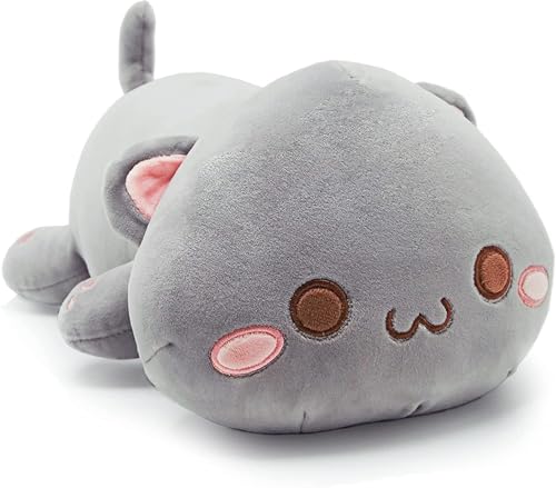 Sunknight Plüschtier Flauschiges Stofftier Kawaii Katze 50cm, Kuscheltier Ausgestopftes Tier Plüschkissen Spielzeug Geschenk gefüllt für Kinder Mädchen Jungen, Schmusetier für Kuscheltierliebhaber von Sunknight