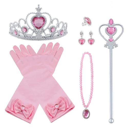 Sunknight Prinzessin Krone Set of 4, Handschuhe Zauberstab Tiara Krone Halskette von Sunknight