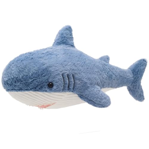 Sunknight Wal Hai Plüschtier realistisches Plüschtier weich umarmt Kissen 60/90/120 cm große Puppe Kissen Geschenk für Geburtstag Weihnachten Halloween (Blauer Hai, 60 cm) von Sunknight