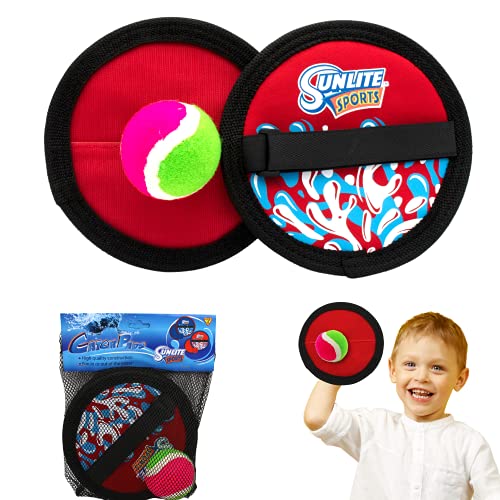 Sunlite Sports Fangpads Wurf- und Fangballspiel-Set, enthält 2 Handpads und 1 Ball, Hinterhof, Pool, Strand, Outdoor, Indoor-Spiel, einfaches Werfen und Fangen von Sunlite Sports