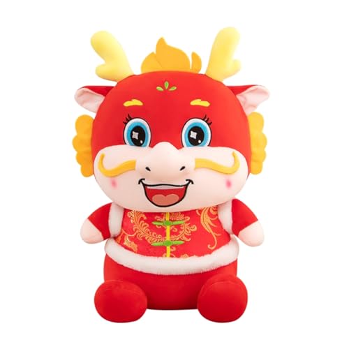 Sunmeit 2024 Chinesisches Neujahr, Drache, PlüSch-Maskottchen, Drachenpuppe, Stofftier, Sternzeichen, Drache, Spielzeug für die Dekoration des Chinesischen Neujahrs von Sunmeit