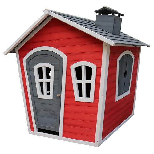 AXI Spielhaus Olaf aus FSC Holz | Outdoor Kinderspielhaus für den Garten in Rot/Grau | Gartenhaus für Kinder mit Fenstern. AXI Spielhaus Olaf aus FSC Holz | Outdoor Kinderspielhaus für den Garten in Rot/Grau | Gartenhaus für Kinder mit Fenstern. von Sunny