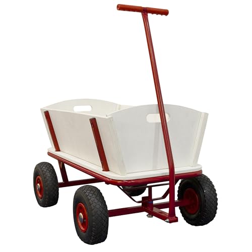 SUNNY Billy Beach Wagon Bollerwagen in Rot | Kinder Handwagen aus Holz mit Luftreifen | Belastbar bis 100 kg | 94x61x97cm SUNNY Billy Beach Wagon Bollerwagen in Rot | Kinder Handwagen aus Holz mit Luftreifen | Belastbar bis 100 kg | 94x61x97cm von Sunny