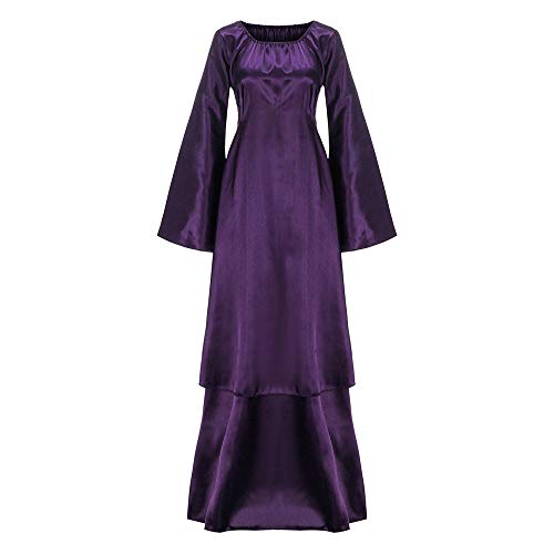 Sunnyuk Halloween Kostüm Damen Mittelalter Kostüm Große Trägerkleid Wikinger Kostüm Mittelalter Kleid Ballkleid Hexenkostüm Weiß/schwarz Mittelalter Kleidung Damen Größen Maskerade von Sunnyuk