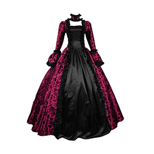 Sunnyuk Mittelalterkleid Damen Medieval Dress Barock Irisches Kleid Renaissance Kostüm Mittelalter Kostüme Wikinger Kostüm Gothic Kleider Weiß/schwarz Mittelalter Kleidung Damen Größen Karneval von Sunnyuk