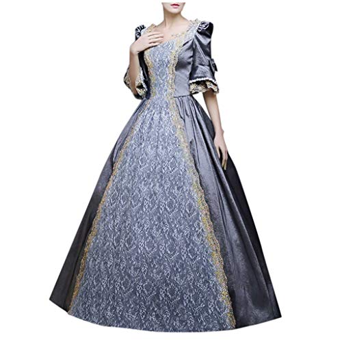 Sunnyuk Mittelalterkleid Damen Mittelalter Kleid Größen Gothic Kostüm Piratenkostüm Medieval Dress Prinzessin Gothic Kleid Barock Mittelalter Kostüme Weiß/schwarz Maskerade von Sunnyuk