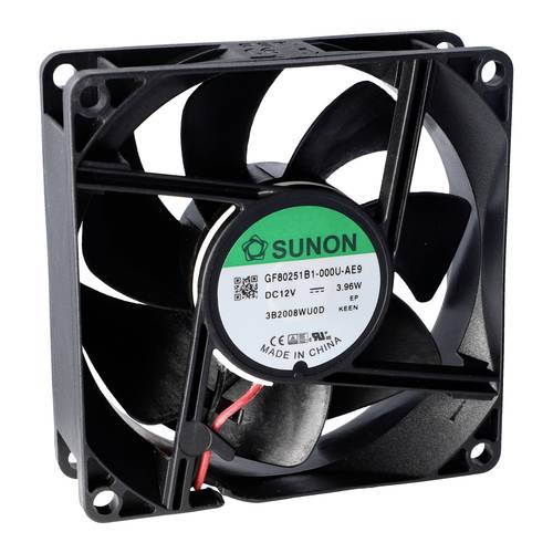 Sunon GF80251B3-000U-AE9 Axiallüfter 12 V/DC 90.02 m³/h (L x B x H) 25 x 80 x 80mm von Sunon