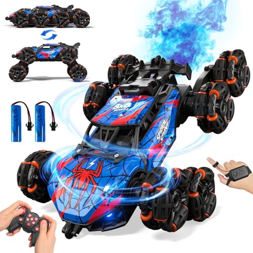 Ferngesteuertes Auto ab 6-12 Jahre,RC Drift Auto mit 360° drehbar,LED Leuchten,Musik und Spray, 8WD Offroad Stunt Auto mit Handsteuerung,RC Auto Geschenke Junge 6-12 Jahre Outdoor Spielzeug RC Car von Sunrad