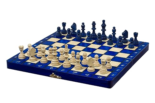 Sunrise Chess Kleines Lux Magnetschach Figuren mit Magnet Perfekt für unterwegs Komfortables Gameplay Traditioneller Look Aus Holz Gut ausbalanciert von Sunrise Chess & Games