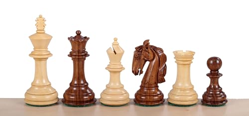Sunrise Chess & Games Colombian Schachfiguren - Akazie & Buchsbaum, 3,75 Zoll, Handgeschnitzt, Schwer, Exotisches Holzdesign von Sunrise Chess & Games