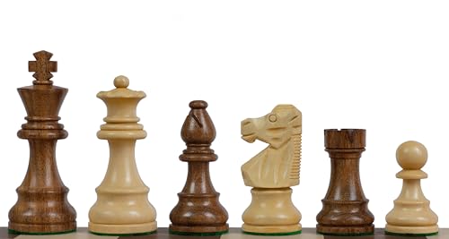 Sunrise Chess & Games Französische Lardy Schachfiguren - Indische Akazie & Buchsbaum, 3,75 Zoll, Handgeschnitzt, Klassisches Design, Exquisite Handwerkskunst von Sunrise Chess & Games