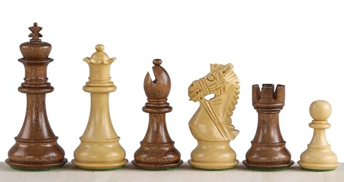 Sunrise Chess & Games King's Bridal Schachfiguren - Akazie & Buchsbaum, 3,75 Zoll, Handgeschnitzt, Schwer, Majestätisches Design von Sunrise Chess & Games