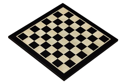 Sunrise Schach & Spiele Schachbrett Nr. 5 Keine Koordinaten Intarsien Hebanisiert Turnier-Vorstand Elegantes Design Geschenkidee Ideal für mittlere Figuren Feld 50 mm von Sunrise Chess & Games