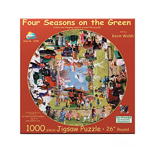 Puzzle Rotund SunsOut - Kevin Walsh: Four Seasons on The Green, 1.000 piese (Sunsout-13335) von SunsOut