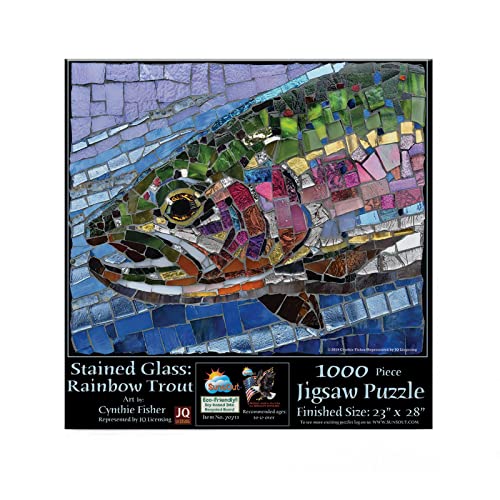 Puzzle SunsOut - Cynthie Fisher: Stained Glass Rainbow Trout, 1.000 piese (Sunsout-70711) von SunsOut