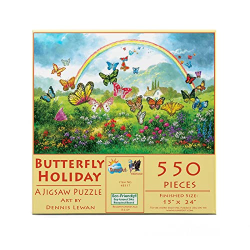 Puzzle SunsOut - Dennis Lewan: Butterfly Holiday, 550 piese (Sunsout-48317) von SunsOut