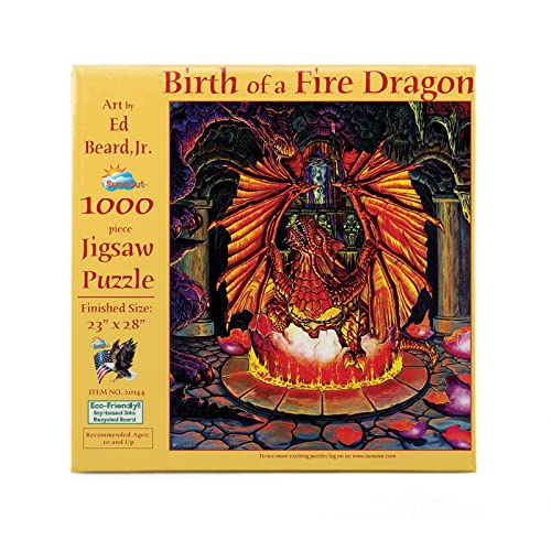 Puzzle SunsOut - Ed Beard Jr.: Birth of a Fire Dragon, 1.000 piese (Sunsout-20144) von SunsOut